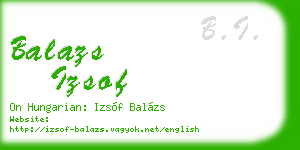 balazs izsof business card