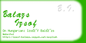 balazs izsof business card